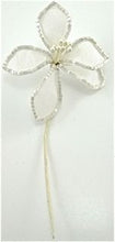 Load image into Gallery viewer, Flower with White Satin and Beads 2.5&quot; x 4.5&quot;
