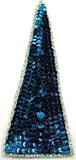 Design Motif Triangle with Choice of Color Sequins and Silver Beads 5" x 2"