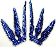 Load image into Gallery viewer, Designer Motif Pair Tri-pointed Choice of Color Sequins Sequins Silver Beads 5&quot; x 7&quot;