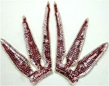 Load image into Gallery viewer, Designer Motif Pair Tri-pointed Choice of Color Sequins Sequins Silver Beads 5&quot; x 7&quot;