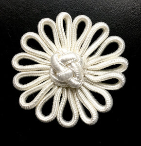 Set of 10 Design Motif Flower Passameterie White Embroidered white 2"