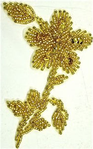 Flower with Gold Beads 4.5" x 3"