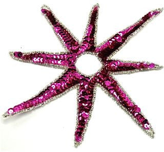 DesignMotif Eight Pointed Fuchsia Sequins 7.5" x 7.5"