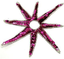 Load image into Gallery viewer, DesignMotif Eight Pointed Fuchsia Sequins 7.5&quot; x 7.5&quot;