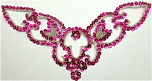 Load image into Gallery viewer, Design Motif Neck Piece with Fuchsia Sequins 9&quot; x 5&quot;