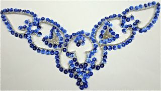 Designer Neck Line with Royal Blue Sequins and Beads 9
