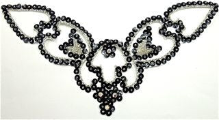 Design Motif Neck Line with Black Sequins and Beads and four AB Rhinestones 9