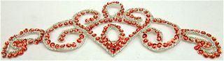 Designer Motif Neck Piece with Red Sequins 10" x 4"