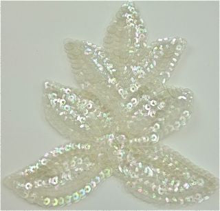 Leaf with Iridescent Sequins 4.5" x 4"