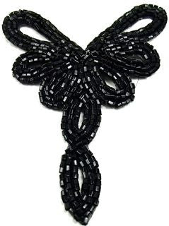Designer Motif with Black Beads 4.5" x 3.5"