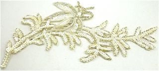 Flower White with Silver Beads