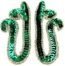 Load image into Gallery viewer, Designer Motif with Emerald Green Sequins and Beads 2&quot; x 4&quot;