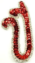 Load image into Gallery viewer, Designer Motif Single with Red Sequins and Beads 2&quot; x 4&quot;