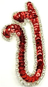 Designer Motif Single with Red Sequins and Beads 2" x 4"