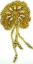 Load image into Gallery viewer, Epaulet with Gold Sequins and Beads 2&quot;x 3&quot;