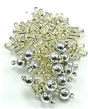 Load image into Gallery viewer, epaulet Leaf Cluster with Silver Beads 2&quot; x 1.5&quot;