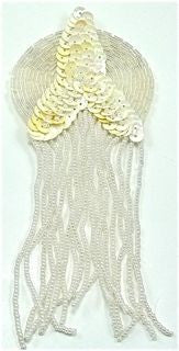 Epaulet with Cream Sequins and Iridescent Beads 6