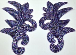 Leaf Pair with Purple Beads 7