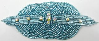 Designer Motif Triple Circle with Turquoise Beads and Rhinestones 4