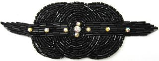 Designer Motif Triple Circle with Black Beads and AB Rhinestones 4