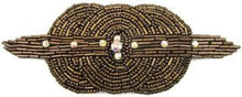Load image into Gallery viewer, Designer Motif Triple Circle with Bronze Beads and Rhinestones 4&quot; x 2.25&quot;