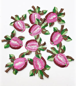 Cherries Embriodered Appliques Set of 10- 2" x 2"