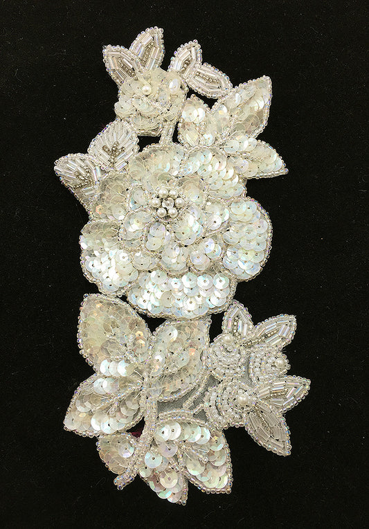 Flower with Iridescent Sequins, Beads 7.5" x 4"