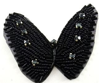 Butterfly with Black Beads and Black Rhinestones 3