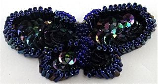 Butterfly all Beaded Black and Moonlight choices of Colors 2.5
