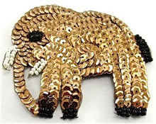 Load image into Gallery viewer, Elephant with Bronze and Black Sequins and Beads 2.5&quot; x 3&quot;