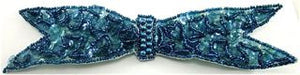 Bow Blue Turquoise 7" x 2"