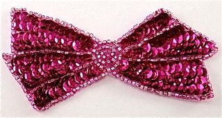 Bow with Fuchsia Sequins and Beads 2