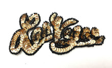 Load image into Gallery viewer, Choice of Color Las Vegas Attached Letters Sequin Beaded 4.5&quot; x 2&quot;