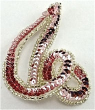 Load image into Gallery viewer, Designer Motif Swirl with Pink Sequins Silver Beads 3&quot; x 2.25&quot;