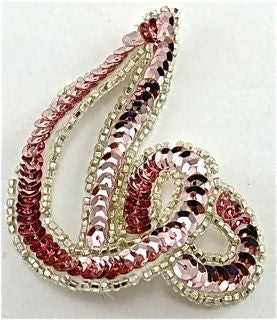 Designer Motif Swirl with Pink Sequins Silver Beads 3