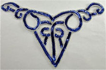 Load image into Gallery viewer, Designer Neck Line Royal Blue Sequins and Beads 10.5&quot; x 7&quot;