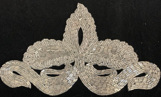 Designer Motif with Silver Beads 8" X 5"