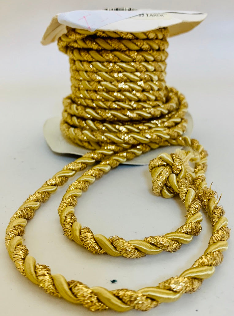 Ribbon, Rope, with intertwined metallic Thread 1/4