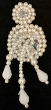 Load image into Gallery viewer, Epaulets with White Beads. Two styles Beige sequins and silver sequins 3.5&quot; x 1.25&quot;