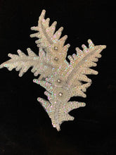 Load image into Gallery viewer, Leaf White with Sequins and Rhinestones 7&#39; x 6&quot;