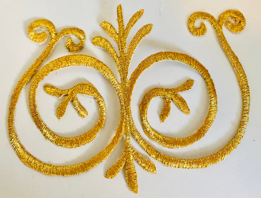 Metallic Gold Motif Iron-On 4" x 3"