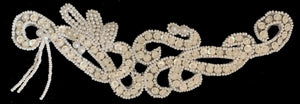 Design Motif Cream Neck Line with White Beads 8" x 2"