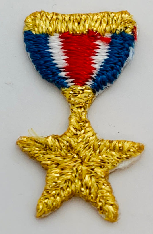 Emblem with Metallic Gold Embroidery 1" x .5"