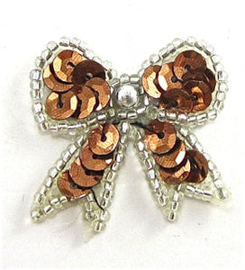 Bow Bronze with Silver Trim 1.5" x 1.5"