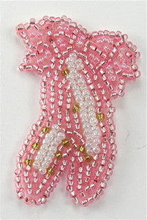 Ballet Slippers Pink and White Beads 2