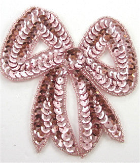 Bow with Pink Sequins and Beads 4.5