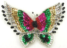 Load image into Gallery viewer, Butterfly Green Silver gold fuchsia black 5&quot; x 3.5&quot;
