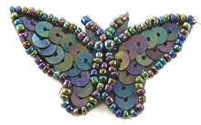 Load image into Gallery viewer, Butterfly with Moonlight Sequins and Beads 1&quot; x 2&quot;