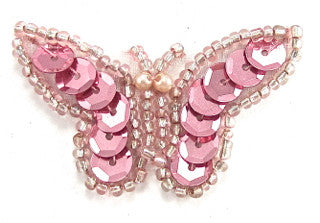 Butterfly with Pink Sequins and Beads 1