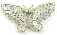 Butterfly Silver Sequins and Beads 2